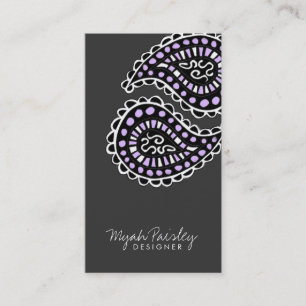 311 Myah Paisley Lavender Gray Business Card