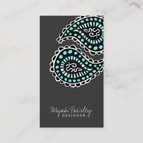 311 Myah Paisley Lavender Mint Green Business Card Templates