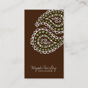 311 Myah Paisley Lavender Moss Green Brown Business Card