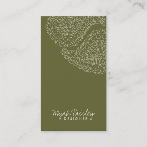 311 Myah Paisley Sage Business Card Template