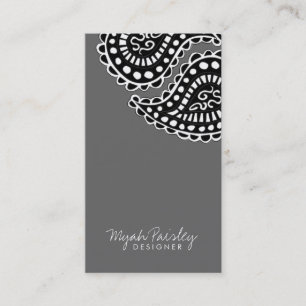 311 Myah Paisley Solid Gray Business Card