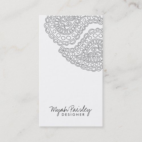 311 Myah Paisley White Business Card Templates