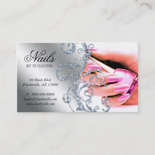 Nail Manicure Pedicure Beauty Salon Personalised Business Cards 