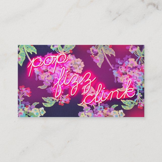 311 Neon Glow Pop Fizz Clink Business Card (Front)