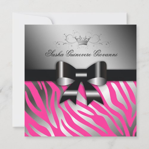 311 Night Zebra Shimmer Black Bow Hot Pink | 30 Invite