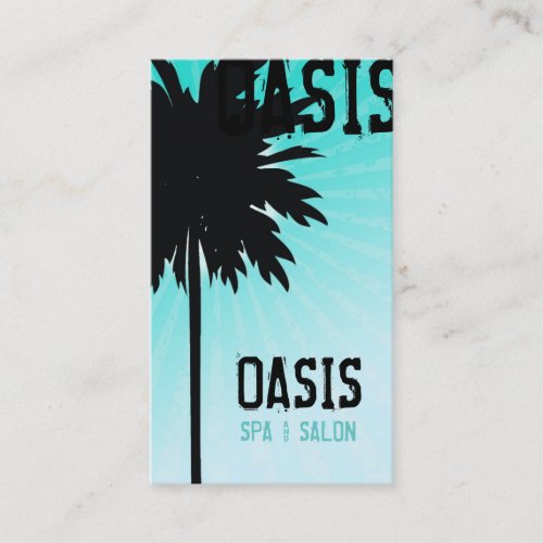 311 OASIS PALM TREE BLUE TOO BUSINESS CARDS