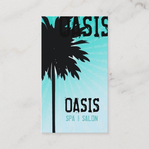 Customizable 311 OASIS PALM TREE BLUE TOO BUSINESS CARDS