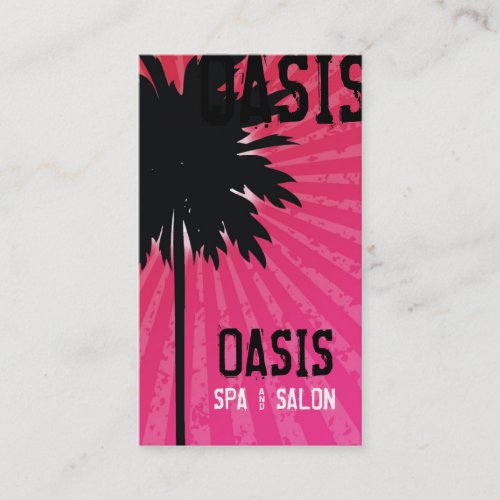 311 OASIS PALM TREE PINK BUSINESS CARDS