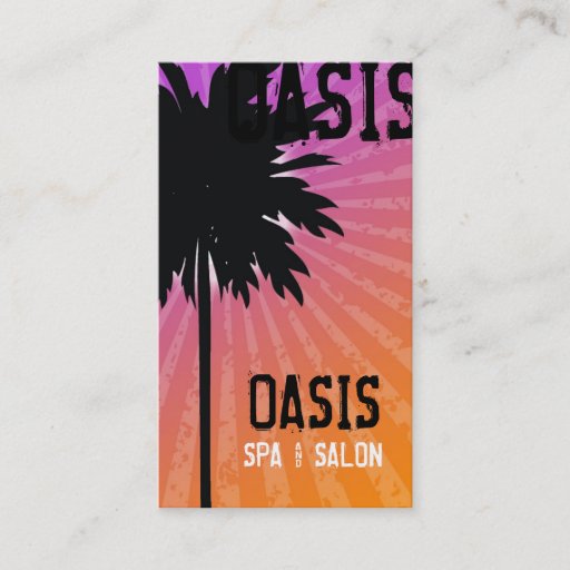 Customizable 311 OASIS PALM TREE PURPLE BUSINESS CARDS