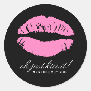 311-Oh Just Kiss it! Black Classic Round Sticker