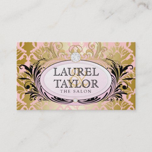 311 Opulent Gold Pink Pearl Premium Business Card