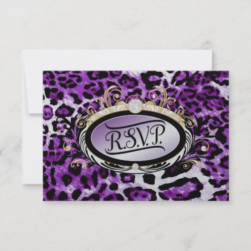 311 Opulent Gold Purple RSVP Leopard Metallic