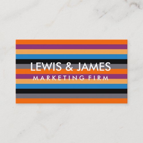 311 Orange Stripe Business Card Template