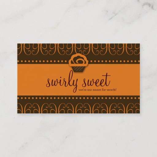 Customizable 311-Orange Swirly Sweet Business Card
