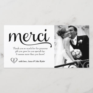 311 Ornate Merci Photo Card with Heart