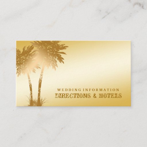 Customizable 311-Paradise Found | Golden Palms Info Card Business Card Templates