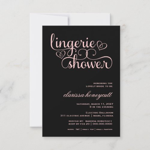 311 Peach Lux Pink Bridal Shower Personalized Announcements