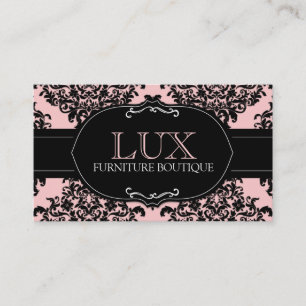 311 Peach Lux Pink Damask Business Card