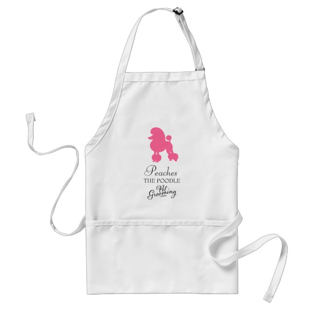 311 Peaches the Poodle Pet Grooming Adult Apron (Front)