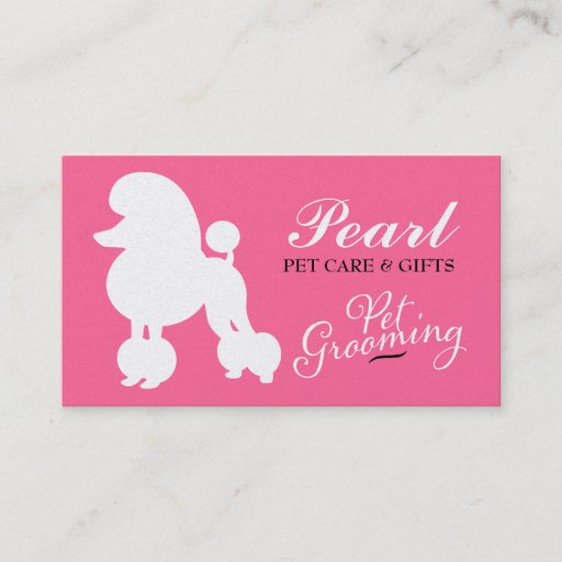 Customizable 311 Pearl the Poodle Pet Grooming Business Card Templates