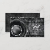 311 Photography Charcoal Gray Metal Grunge Business Card (Front/Back)