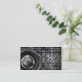 311 Photography Charcoal Gray Metal Grunge Business Card (Standing Front)