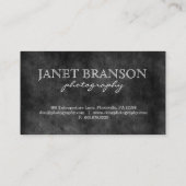 311 Photography Charcoal Gray Metal Grunge Business Card (Back)