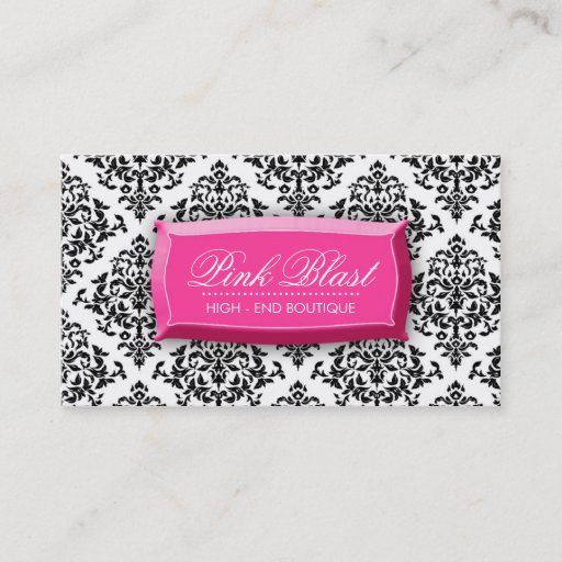 Customizable 311 Pink Blast Damask Hott Pink Business Card