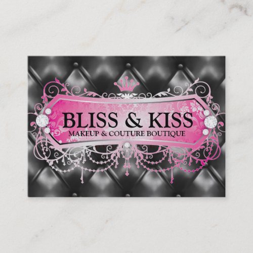 311 Pink Bliss Black Tuft Metallic Business Card Template