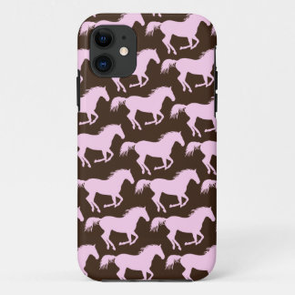 311 Pink & Brown Horse Print iPhone 11 Case