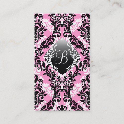 311 Pink Cloud Nine Damask Business Card Template
