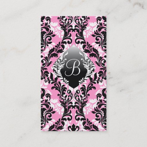 Customizable 311 Pink Cloud Nine Damask Business Card Template