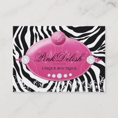 311 Pink Delish Deep Pink Zebra 3.5 x 2.5 Business Cards