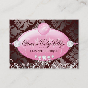 311 Pink Delish Monogram   Chocolate 3.5 x 2.5 Business Card