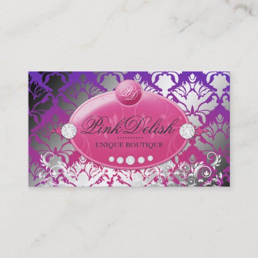 Customizable 311-Pink Delish Monogram | Purple Radiance Business Card Templates