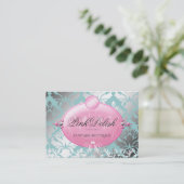 311 Pink Delish Version 2 Teal 3.5 x 2.5 Business Card (Standing Front)