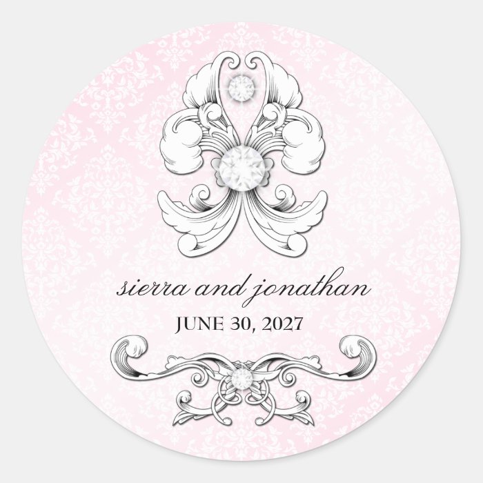 311 Pink Diamond Luxe Damask Sticker