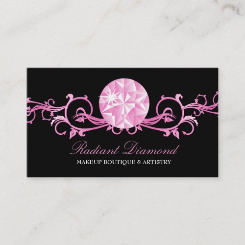 311 Pink Diamond Radiance Black Business Card Templates