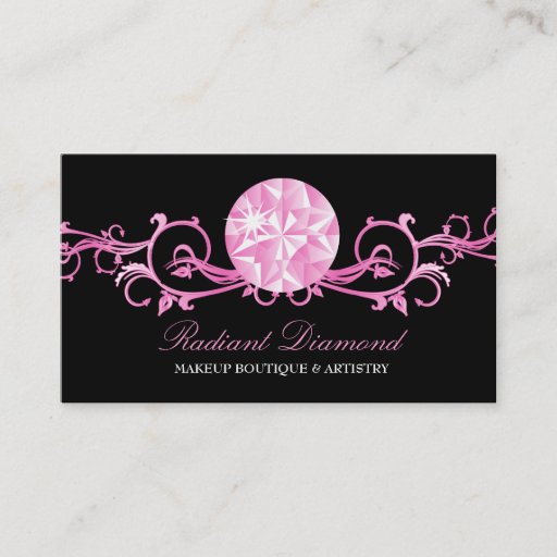Customizable 311 Pink Diamond Radiance Black Business Card Templates