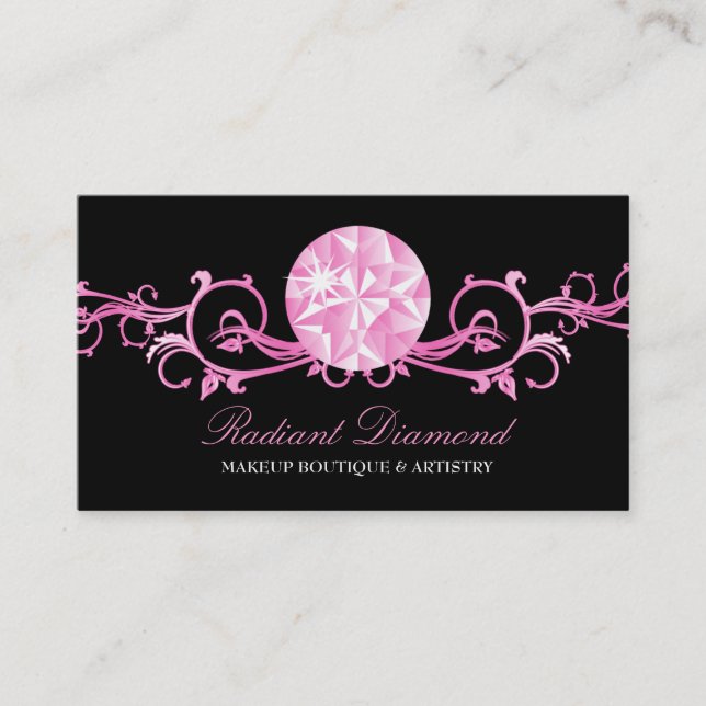 311 Pink Diamond Radiance Black Business Card (Front)