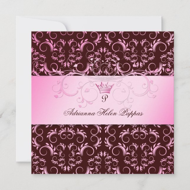 311-Pink Divine and Chocolate Invitation (Front)