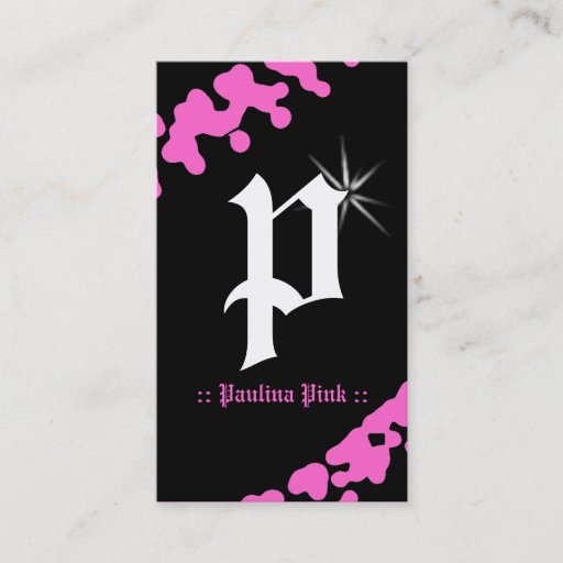 Customizable 311-PINK GLIMMER MONOGRAM BUSINESS CARD TEMPLATE