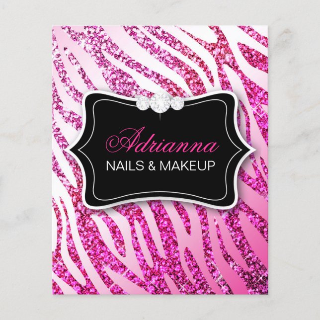 311 Pink Glitter Zebra Flyer (Front)