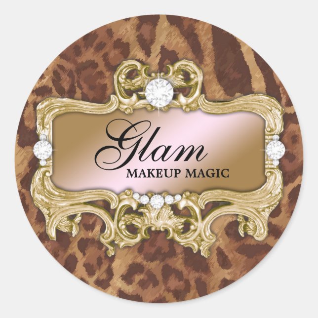 311 Pink Gold Glam Crazy Sticker Black Leopard (Front)