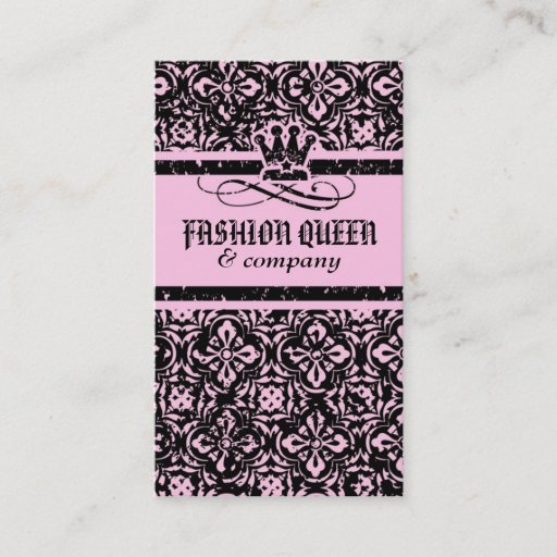 Customizable 311 PINK GRUNGE QUEEN BUSINESS CARD TEMPLATE