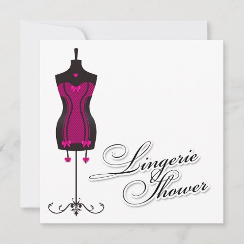 311-Pink Lingerie Mannequin Invitation