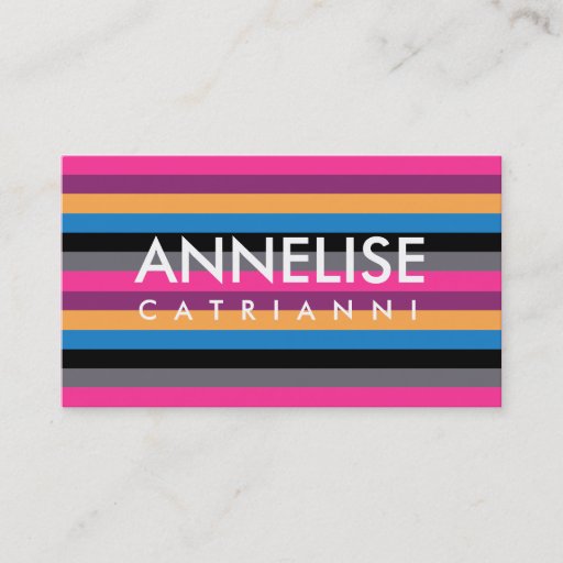 Customizable 311 Pink Stripe Business Card Templates