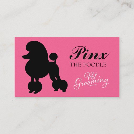 Customizable 311 Pinx the Poodle Pet Grooming Business Card Templates