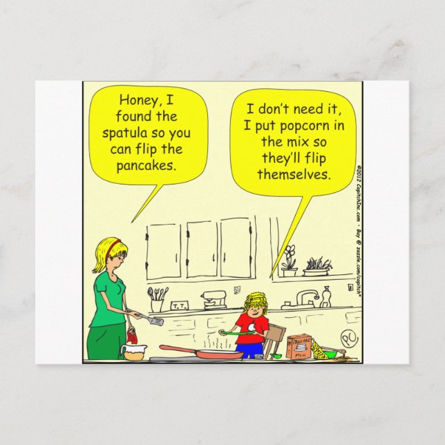 311 Popcorn pancakes cartoon Postcard (Front)