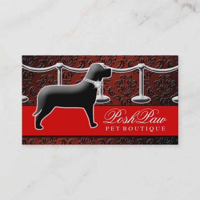 311 Posh Pet Red Carpet Crimson Fade Business Card (Front)